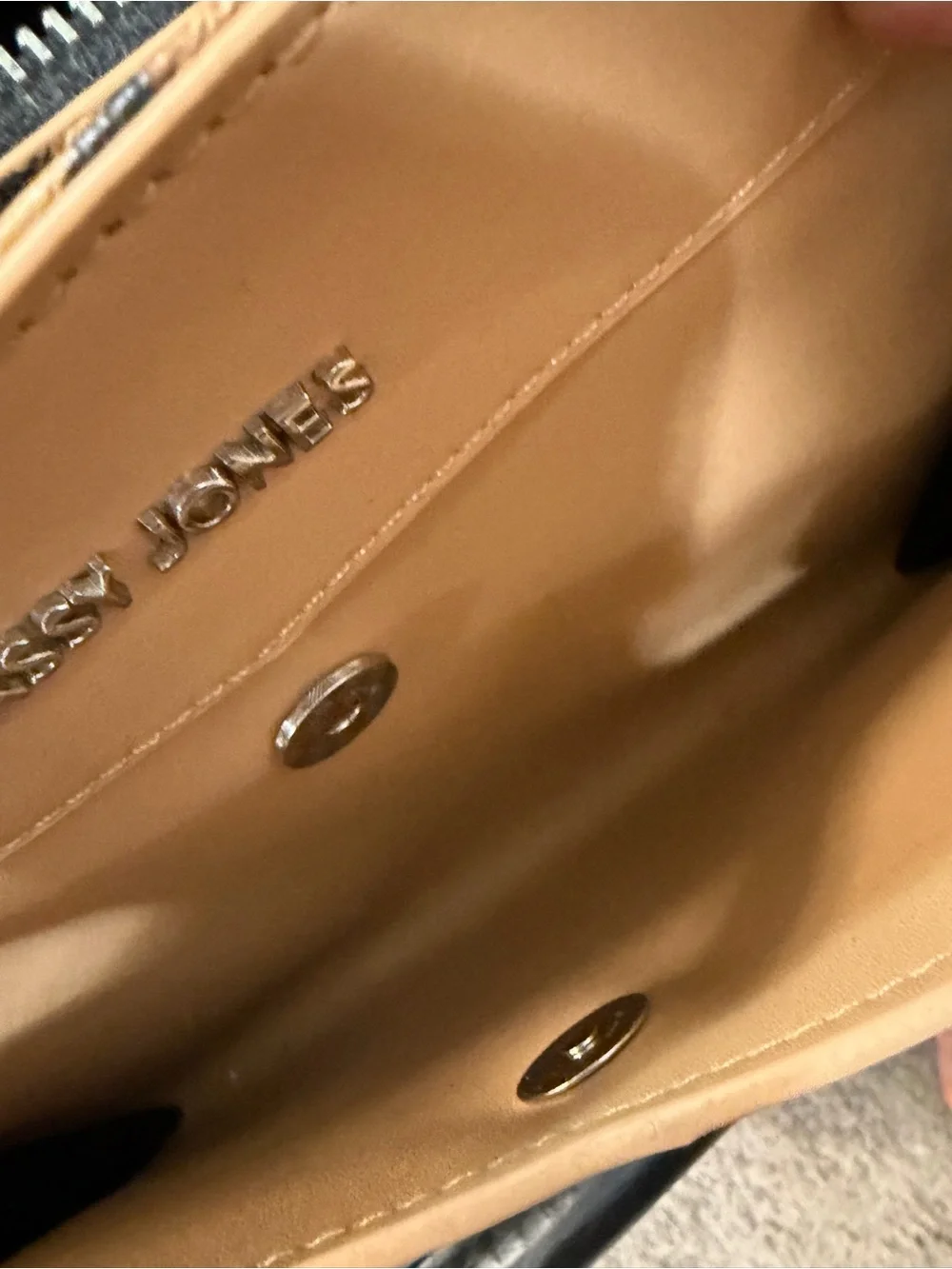Sassy Jones Beige Satchel with Leopard Panels
